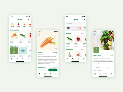 Farmly - farmers market app concept app ui appdesign dailyui delivery service farmers app farmers market food app food app ui ui