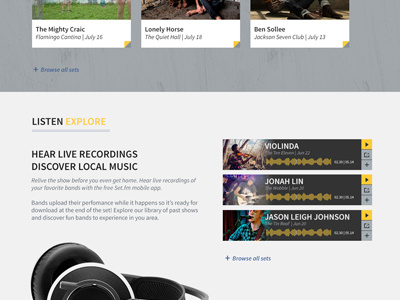 Set.fm Homepage web