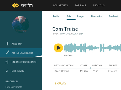 Set.fm dashboard