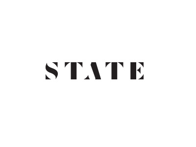 State Logo logo serif stencil type