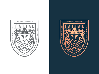 Fattal Family Crest badge illustraion lion logo stroke