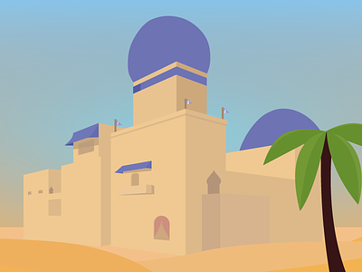 Castle In The Sand castle desert deserted in the desert low poly poly