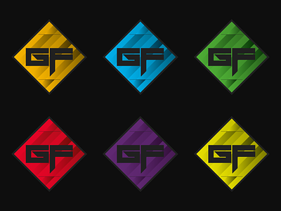GF Colored logo colors gaming gf multicolor