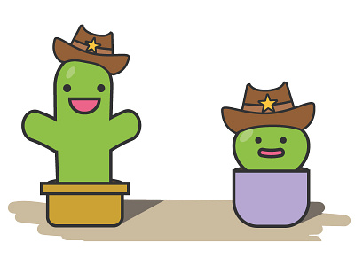 Character with hat cactus children colorful cowboy flat happy kids sherrif