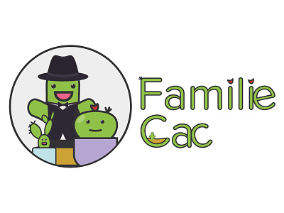 Logo for the game with the cacti cactus children colorful family flat fun happy joy kids