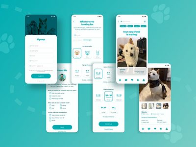 Pet Adoption App design figma graphic design illustration mobile app mobile app design pet adoption app pet app ui user interface user interface design ux vector