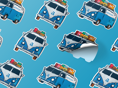 Alteryx Bus Stickers bus design bus illustration camper design design digital illustration graphic design illustration procreate illustration sticker design sticker sheet stickers van illustration vector vector art vw van