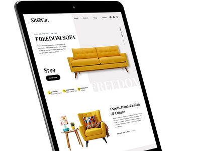 Sit & Co Furniture Studio Landing Page Design mockup ux design ux design inspo ux designer web design web design inspiration web design inspo web designer webflow webflow designer