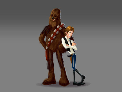 Han & Chewie chewbacca chewie fan art han solo star wars