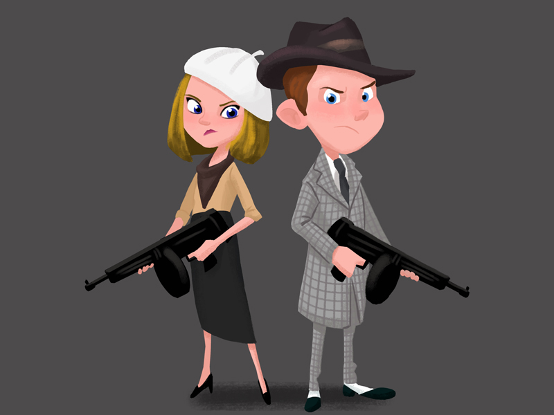 Bonnie & Clyde by Nate Kelly on Dribbble