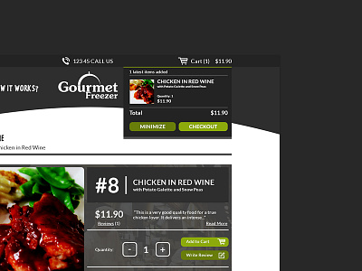 Gourmet Freezer cart restaurant restaurant website web design website website design