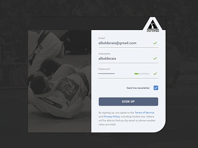 Daily UI #1 - Sign Up 001 bjj daily ui jiu jitsu sign up ui