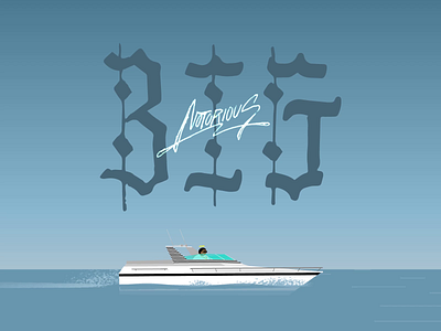 Biggie 2d ae after aniamtion animation b.i.g. biggie boat character gif hiphop loop notorious rap rip sea speed typography water yacht