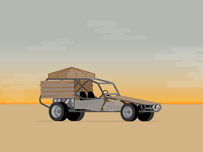 Buggy buggy car desert illustrator rolling sundown wip
