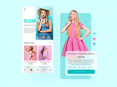 Fashion E-commerce : Women's Clothing App 2020 trends app design clothes clothing dress dress app ecommerce ecommerce app fashion fashion app fashion brand fashion illustration online shop product design ui