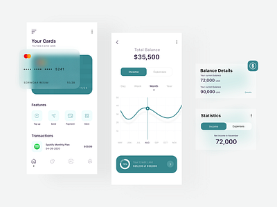 Fintech - Mobile Banking App app bank bank card banking banking app card design credit card ecommerce figma finance finance app finances financial financial app fintech mobile app mobile bank mobile banking