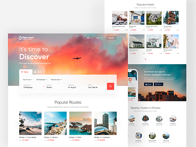 Flight Expert - Online Travel Agency booking booking site flight flight booking hotel booking hotel website landing page minimal resort ticket travel agency travel landing page