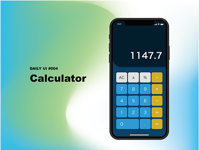 DailyUI #004 Calculator app design ui