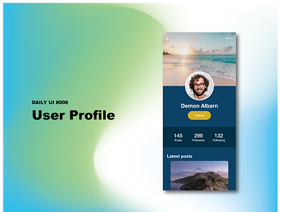 DailyUI #005 User Profile app design ui