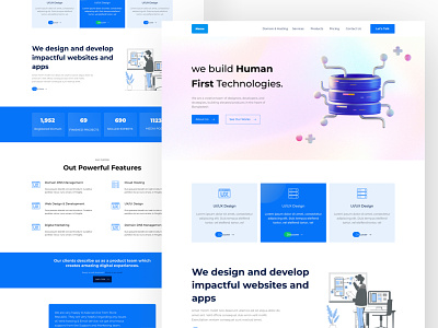 Hosting & It Company clean cloud hosting creative creativepeople design domain graphic design hosting hosting template it company modern server treanding ui design ux design vps web design web hosting web hosting landing page website