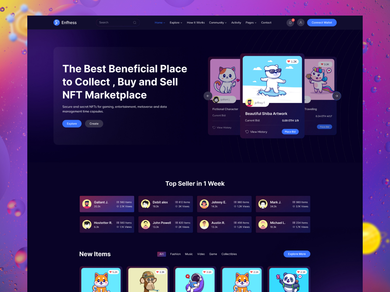 NFT Marektplace Website by Sifatullah on Dribbble