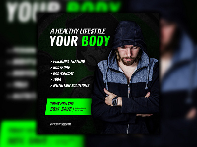 Gym Banner - Social Media Banner ads design banner design design fitness fitness banner fitness design graphic design gym ad gym banner gym poster media design poster design social social design social media design social media post design web banner