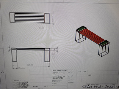Solidworks design bench seat