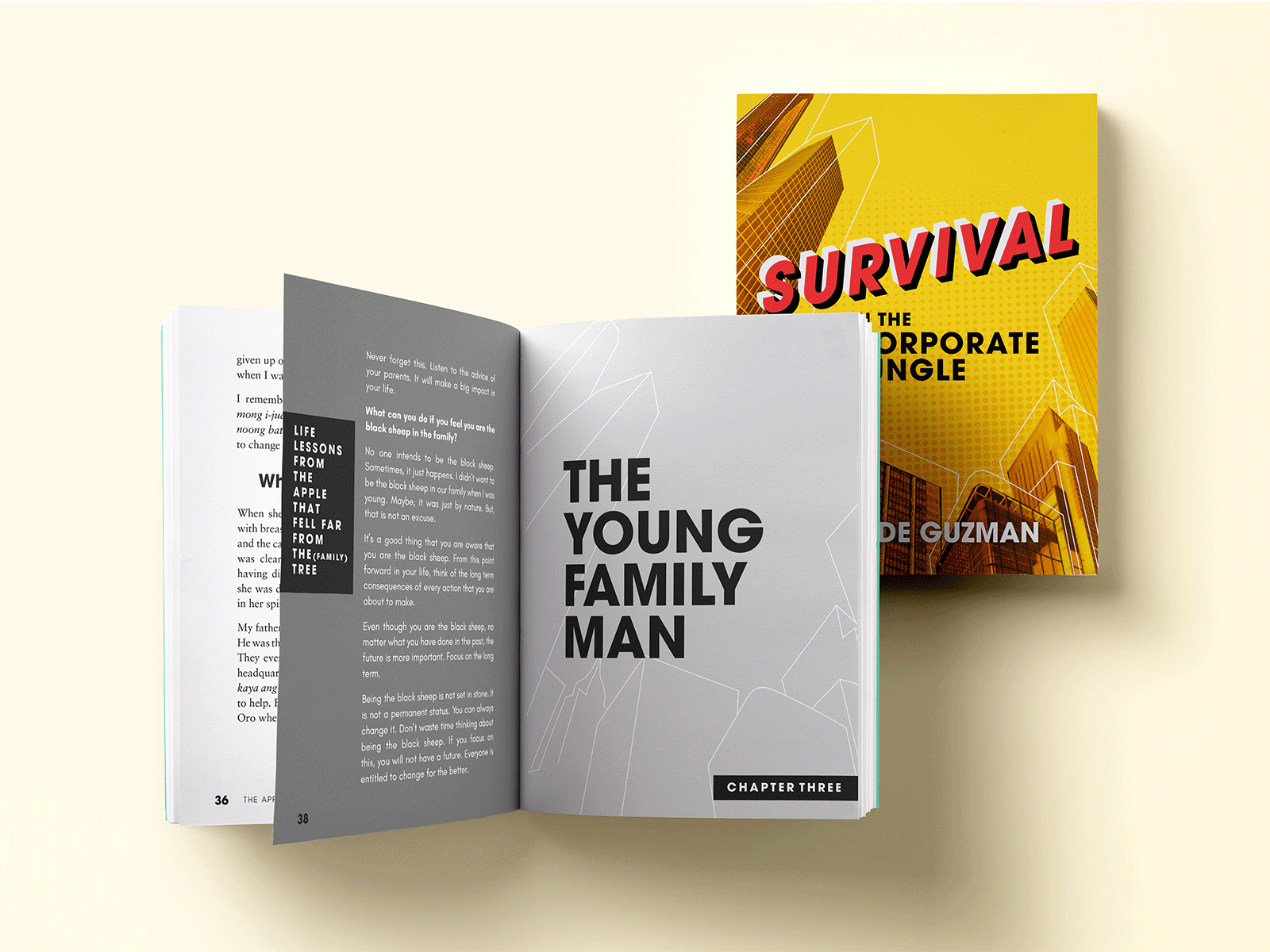 Survival In The Corporate Jungle book design layout design typography vector