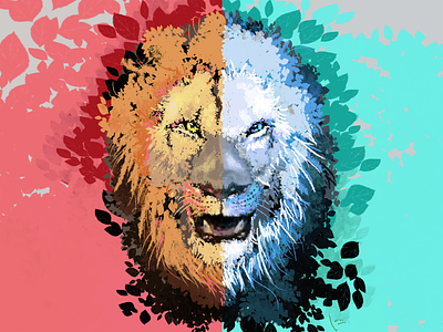 Lion digital art digital illustration digital painting illustration