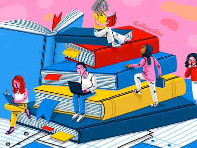 Lifelong Learning age books diversity editorial illustration learning magazine