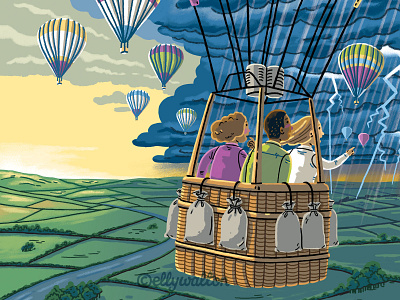 Editorial illustration conceptual editorial hot air balloon illustration illustration digital magazine