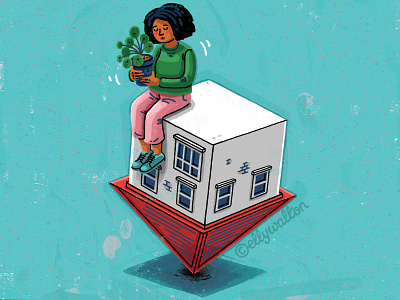 Insecure Home editorial editorial illustration home house illustration insecurity magazine magazine illustration woman