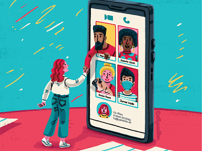 Video calls: editorial illustration