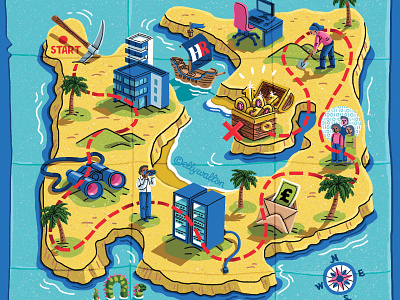 HR Magazine Cover Illustration editorial editorial illustration illustration map map illustration treasure map