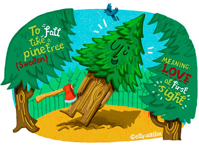 Romantic Idiom Illustration forest tree