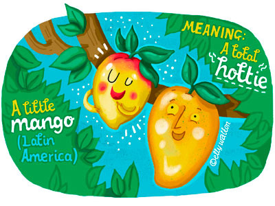 Romantic Idiom Illustration fruit mango tree