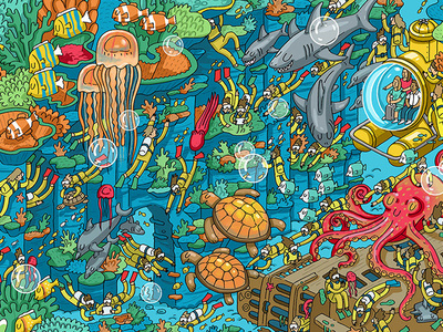 Nestle: Find Koko in the Barrier Reef competition detail fun illustration puzzle quirky wheres wally