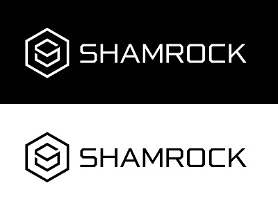 Shamrock Packaging Logo block box boxy lines logo packaging s sans sharp