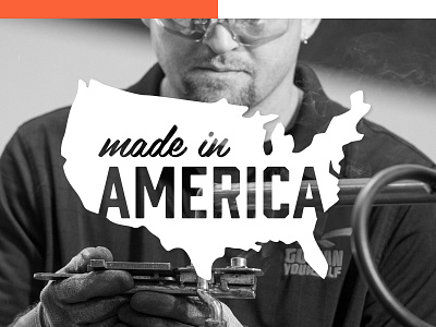 Made in America black white bold flat high contrast monochrome orange photography strong