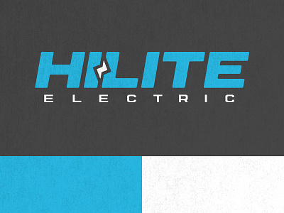 Hi-lite Electric Logo blue bold bolt charcoal electrician lightning logo strong teal