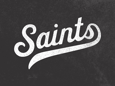 Saints Script angle baseball lettering logo s script sketch sports tail vintage wordmark