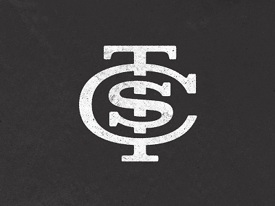STC Saints baseball black cuts logo mark monogram rough shadows sports vintage white