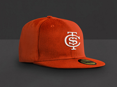 STC Hat baseball cuts hat mock up monogram orange shadows stitching