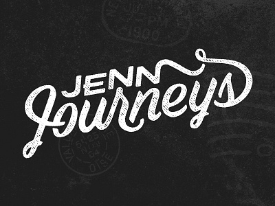 Jenn is on a Journey custom cuts energetic flowing logo pairing rough script stamp texture travel typography