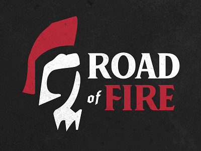 Road of Fire blackletter book dark helmet logo scary serif shadows sharp skull