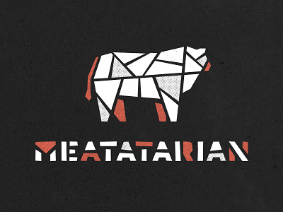 Meat Lovers black bull clean cow cut halftone lines meat meatatarian rough sharp slice texture textured white