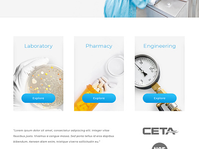 Lab Results are In bright clean engineering laboratory light minimal pharmacy subtle ux design website design white white space