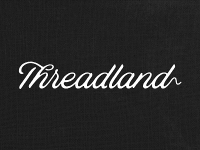 The Land of Threads apparel clothes clothing fabric flow logo rough script shadows simple string thread wordmark