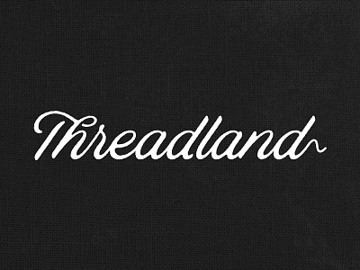 The Land of Threads apparel clothes clothing fabric flow logo rough script shadows simple string thread wordmark