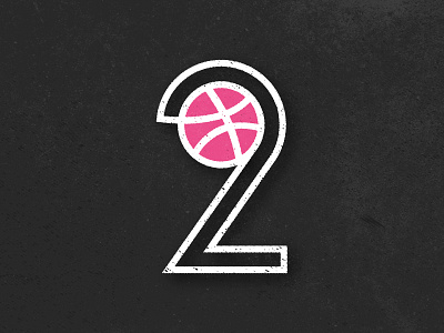2 Dribbble Invites 2 basketball black dribbble illustration invites pink rough texture